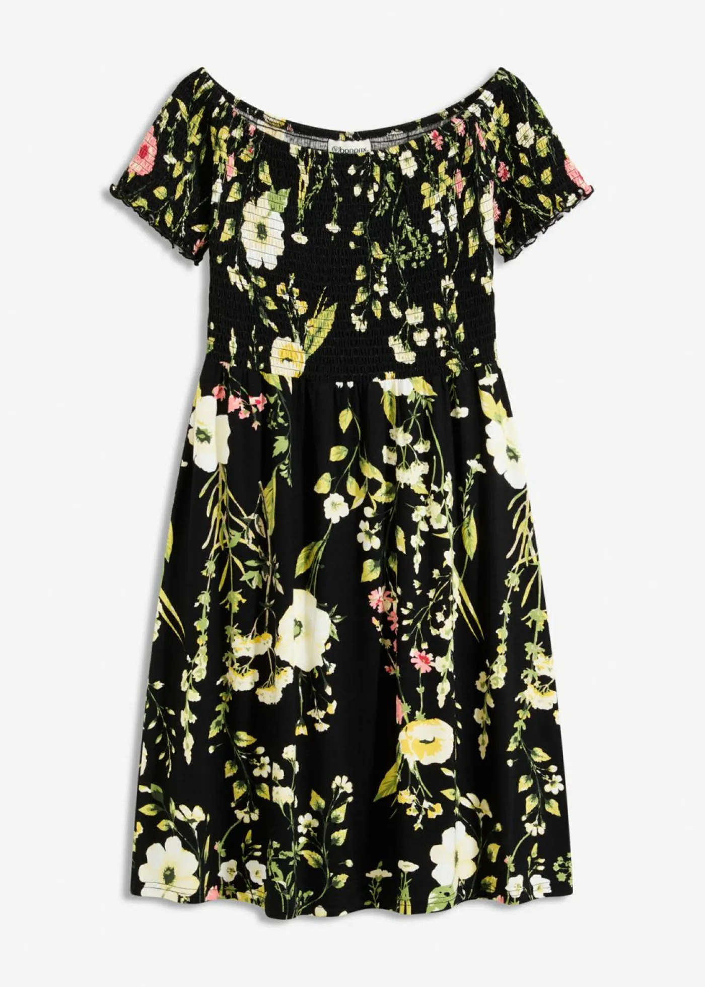Vestido de mezcla de viscosa suave con escote bañera Mujer Vestidos