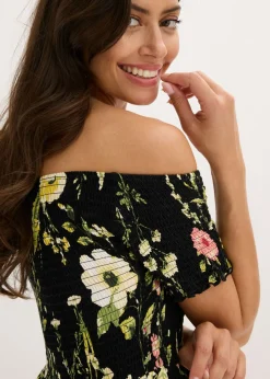 Vestido de mezcla de viscosa suave con escote bañera Mujer Vestidos
