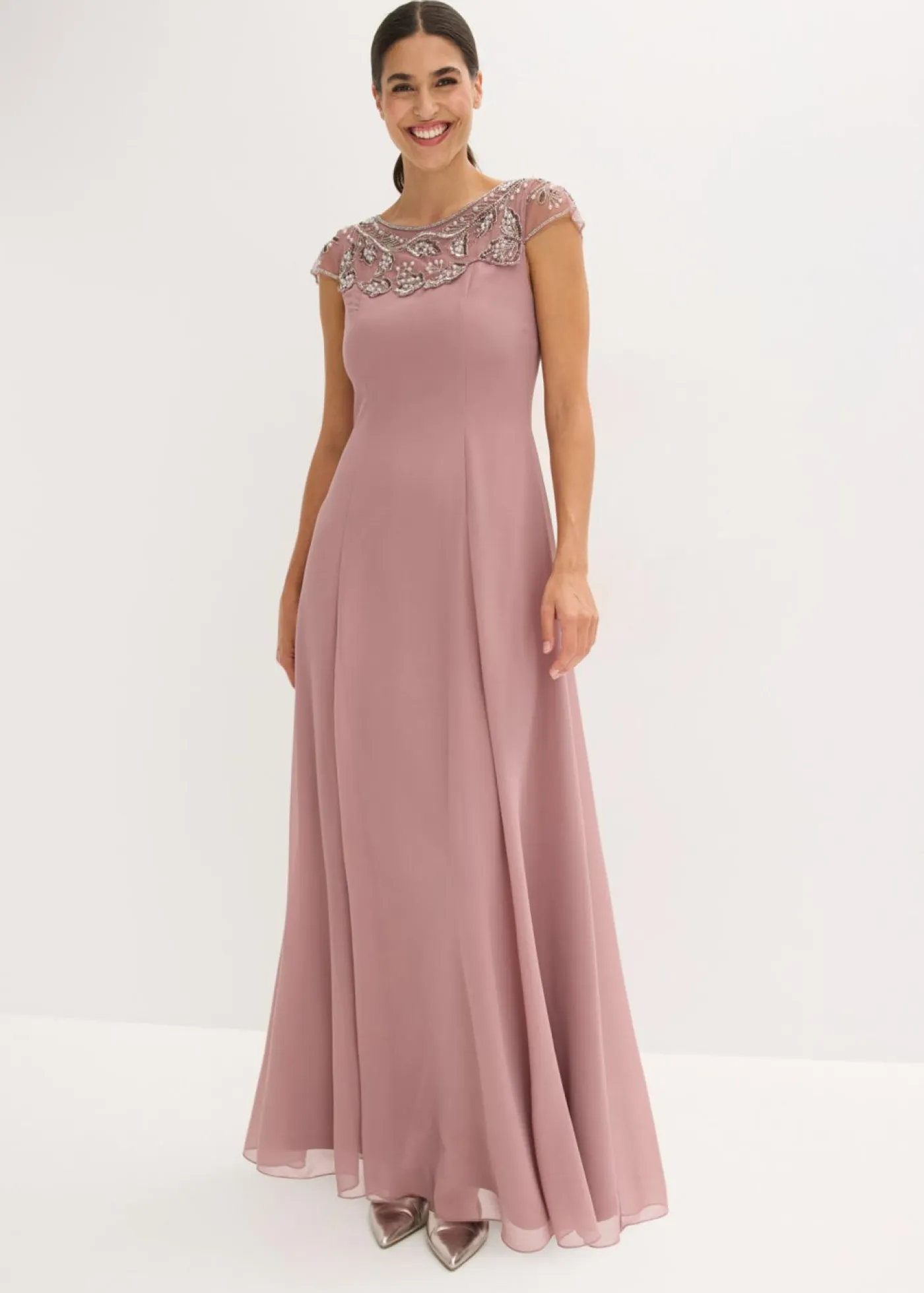 Online Vestido de noche con aplicación de encaje Mujer Vestidos|Novedades