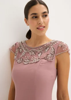 Online Vestido de noche con aplicación de encaje Mujer Vestidos|Novedades