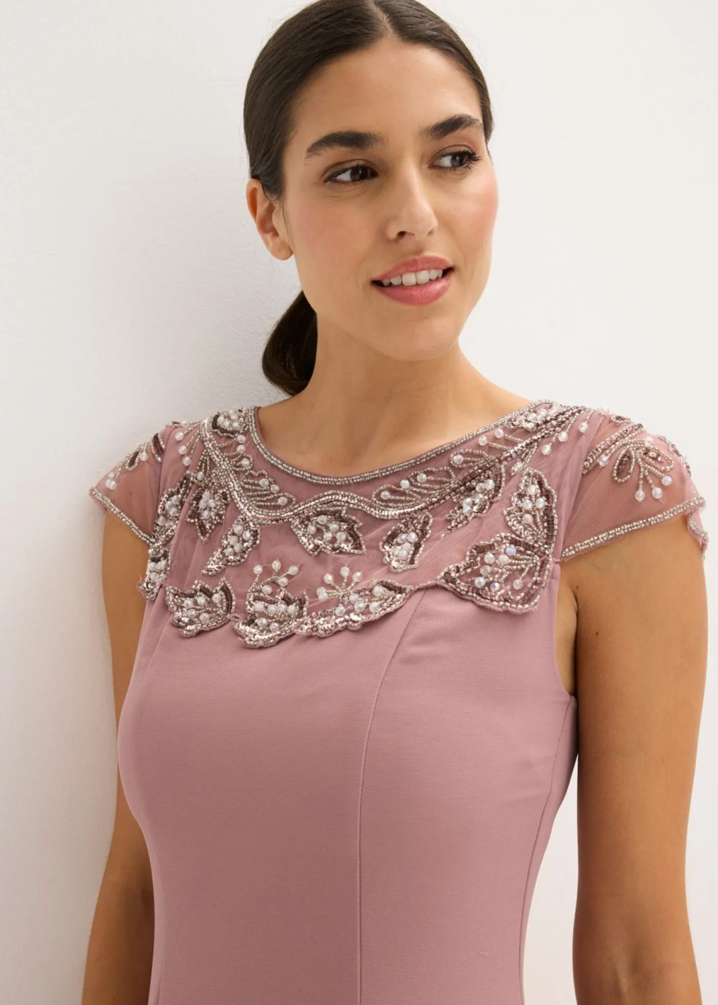 Online Vestido de noche con aplicación de encaje Mujer Vestidos|Novedades