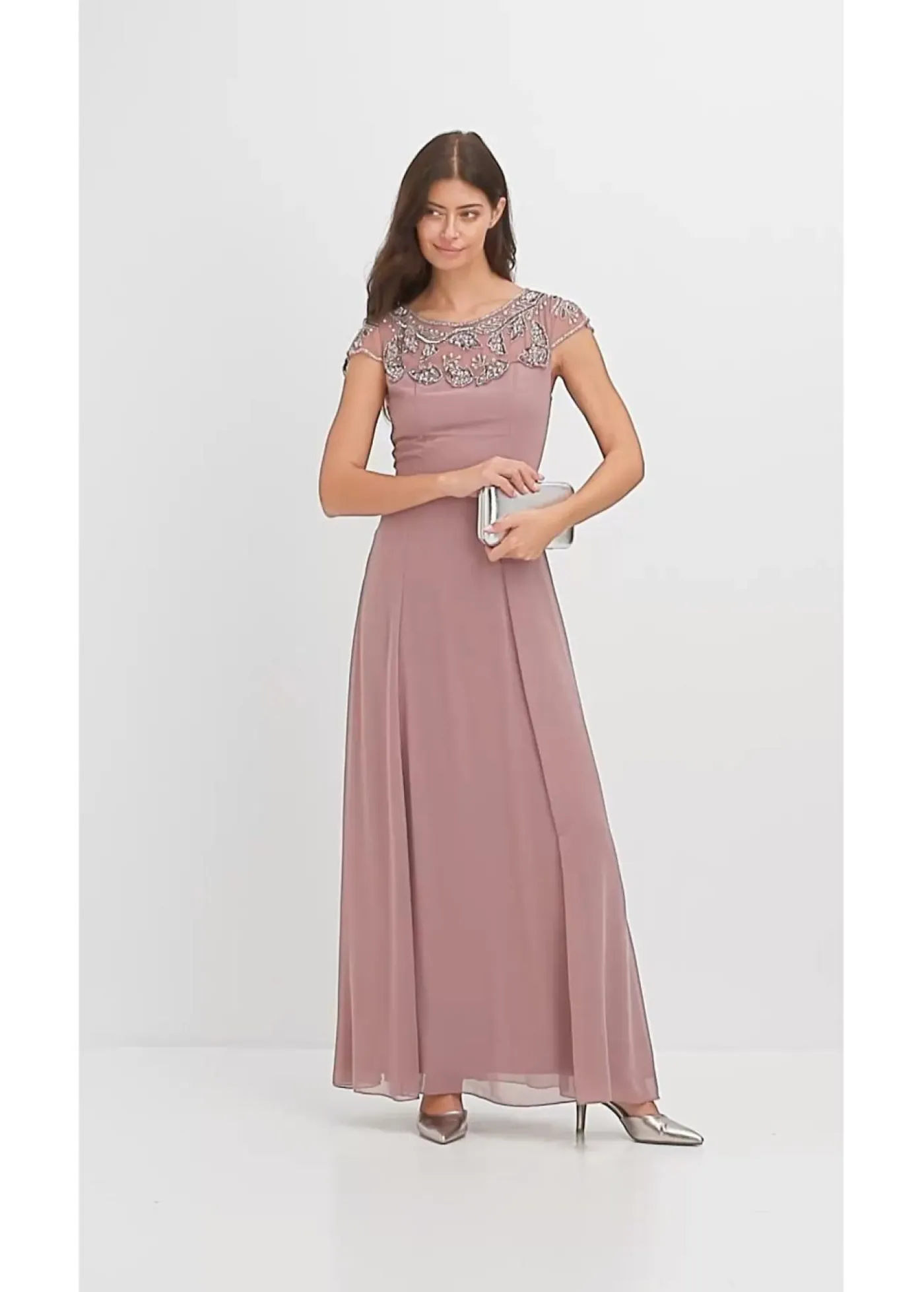 Online Vestido de noche con aplicación de encaje Mujer Vestidos|Novedades