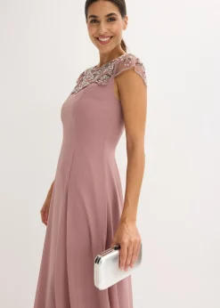 Online Vestido de noche con aplicación de encaje Mujer Vestidos|Novedades