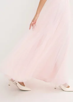 Best Vestido de noche con encaje y falda de tul fino Mujer Vestidos|Ropa Elegante