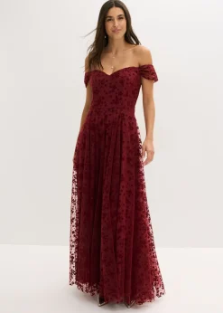 New Vestido de noche con un elegante bordado floral Mujer Vestidos|Ropa Elegante