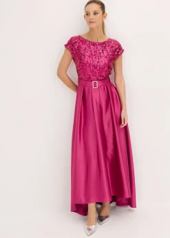 Clearance Vestido de noche de satén brillante con lentejuelas Mujer Vestidos|Novedades