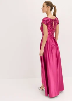 Clearance Vestido de noche de satén brillante con lentejuelas Mujer Vestidos|Novedades