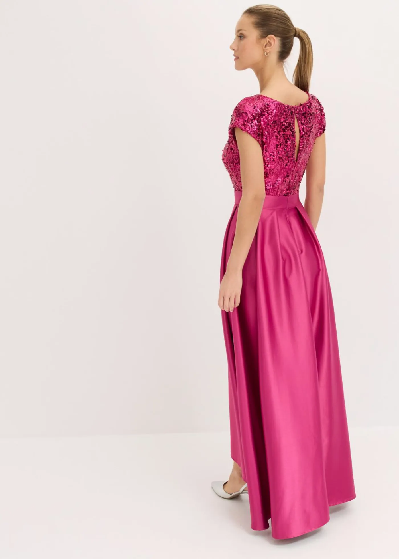Clearance Vestido de noche de satén brillante con lentejuelas Mujer Vestidos|Novedades