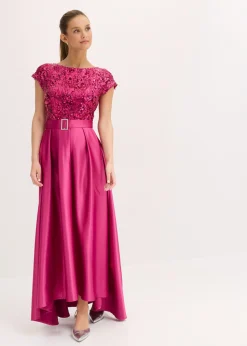 Clearance Vestido de noche de satén brillante con lentejuelas Mujer Vestidos|Novedades