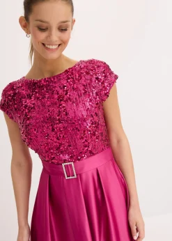 Clearance Vestido de noche de satén brillante con lentejuelas Mujer Vestidos|Novedades