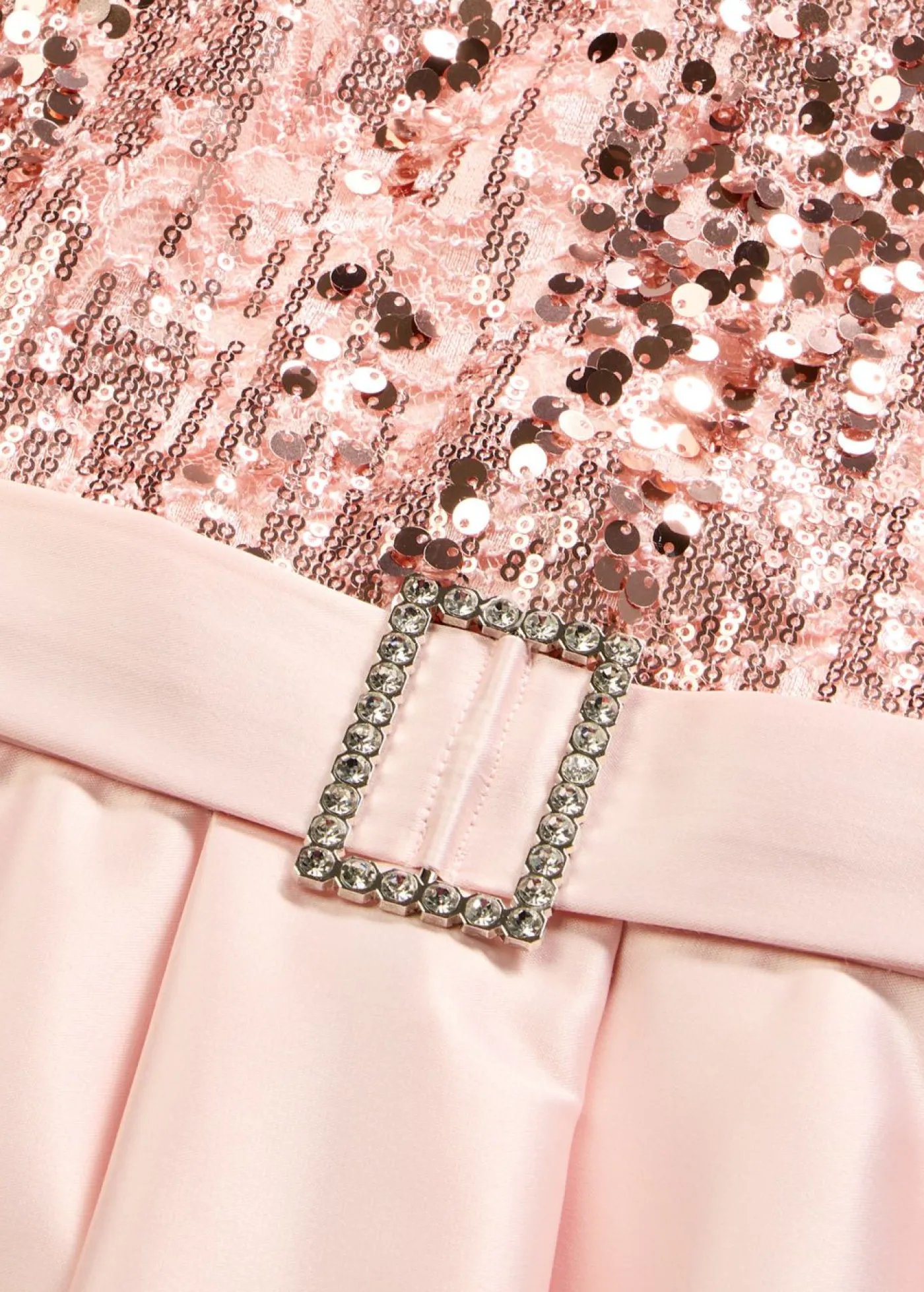 Outlet Vestido de noche de satén brillante con lentejuelas Mujer Vestidos|Tallas Pequeñas