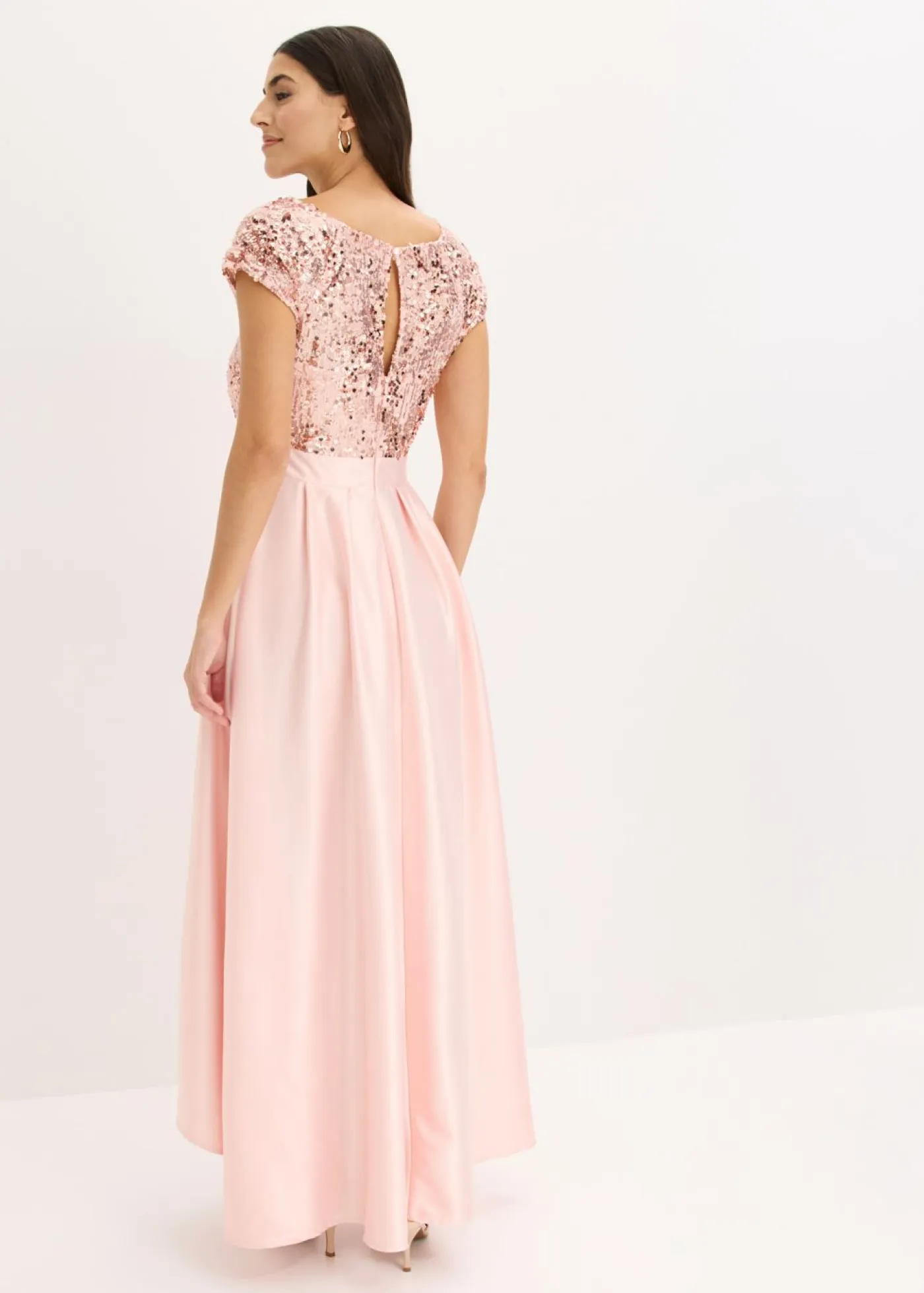 Outlet Vestido de noche de satén brillante con lentejuelas Mujer Vestidos|Tallas Pequeñas
