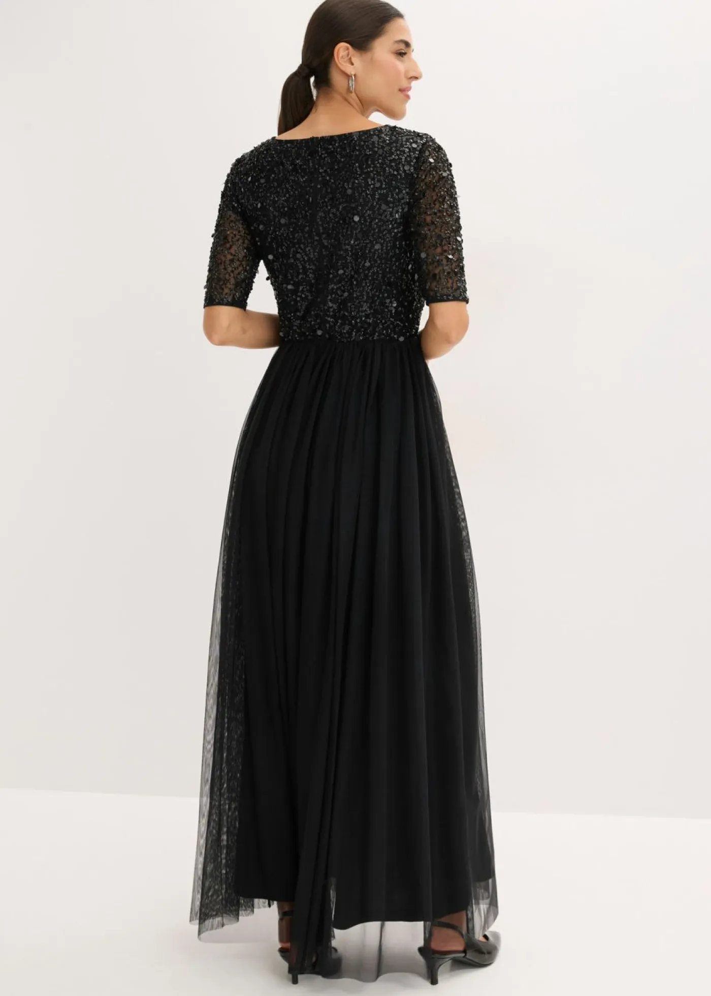 Sale Vestido de noche de tul delicado con bordado de lentejuelas Mujer Vestidos|Tallas Pequeñas