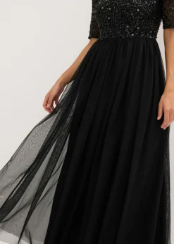 Sale Vestido de noche de tul delicado con bordado de lentejuelas Mujer Vestidos|Tallas Pequeñas