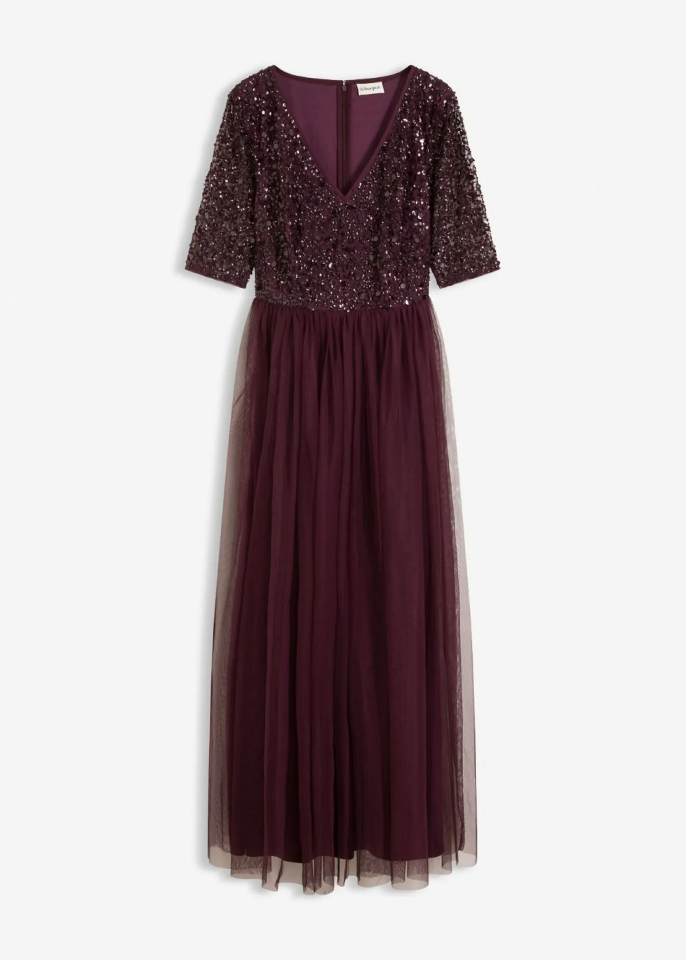 Vestido de noche de tul delicado con bordado de lentejuelas Mujer Vestidos|Tallas Pequeñas