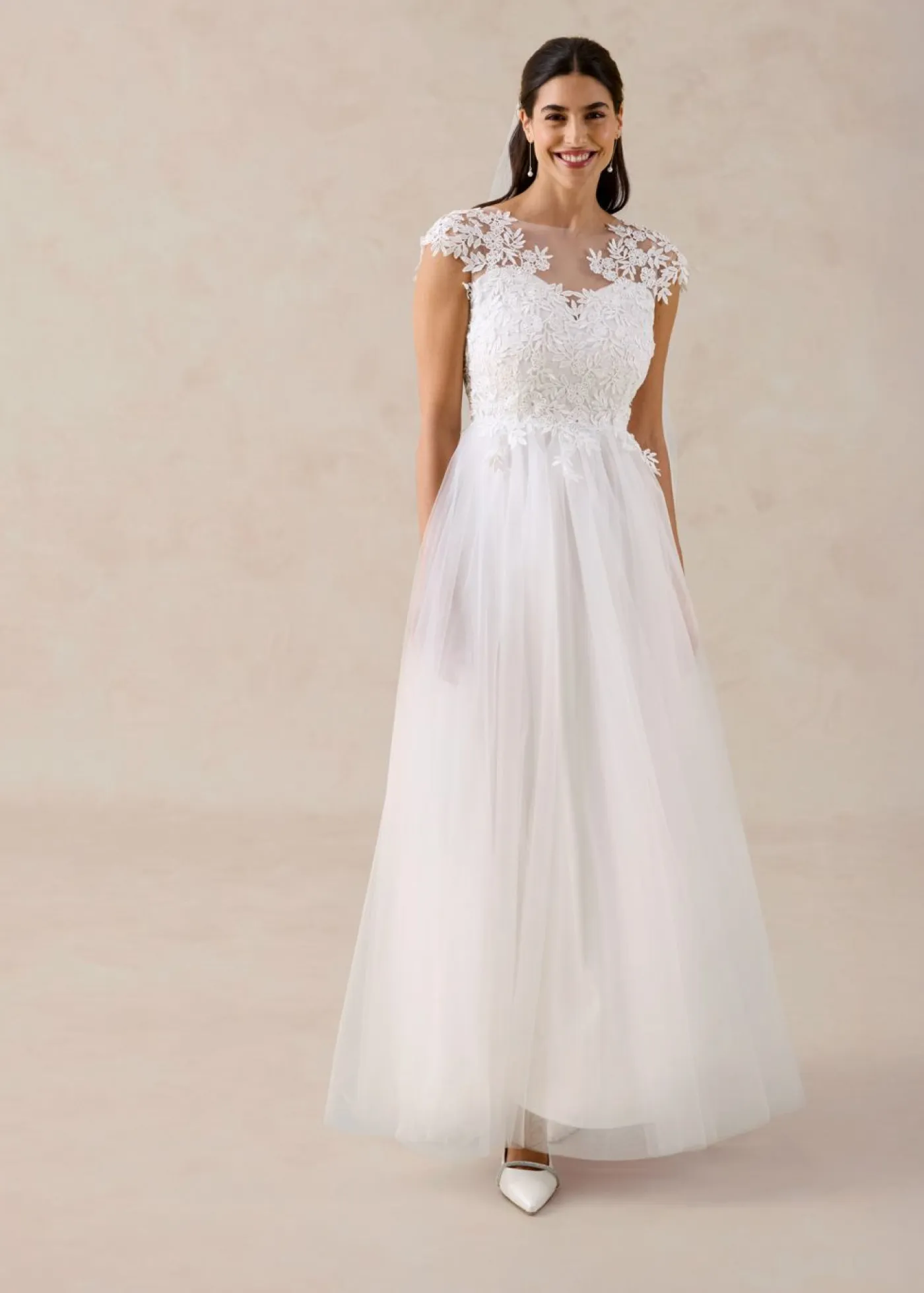 Vestido de novia de tul con encaje Mujer Vestidos