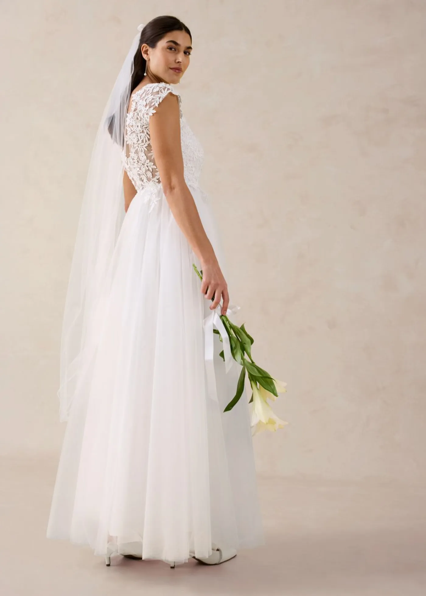 Vestido de novia de tul con encaje Mujer Vestidos