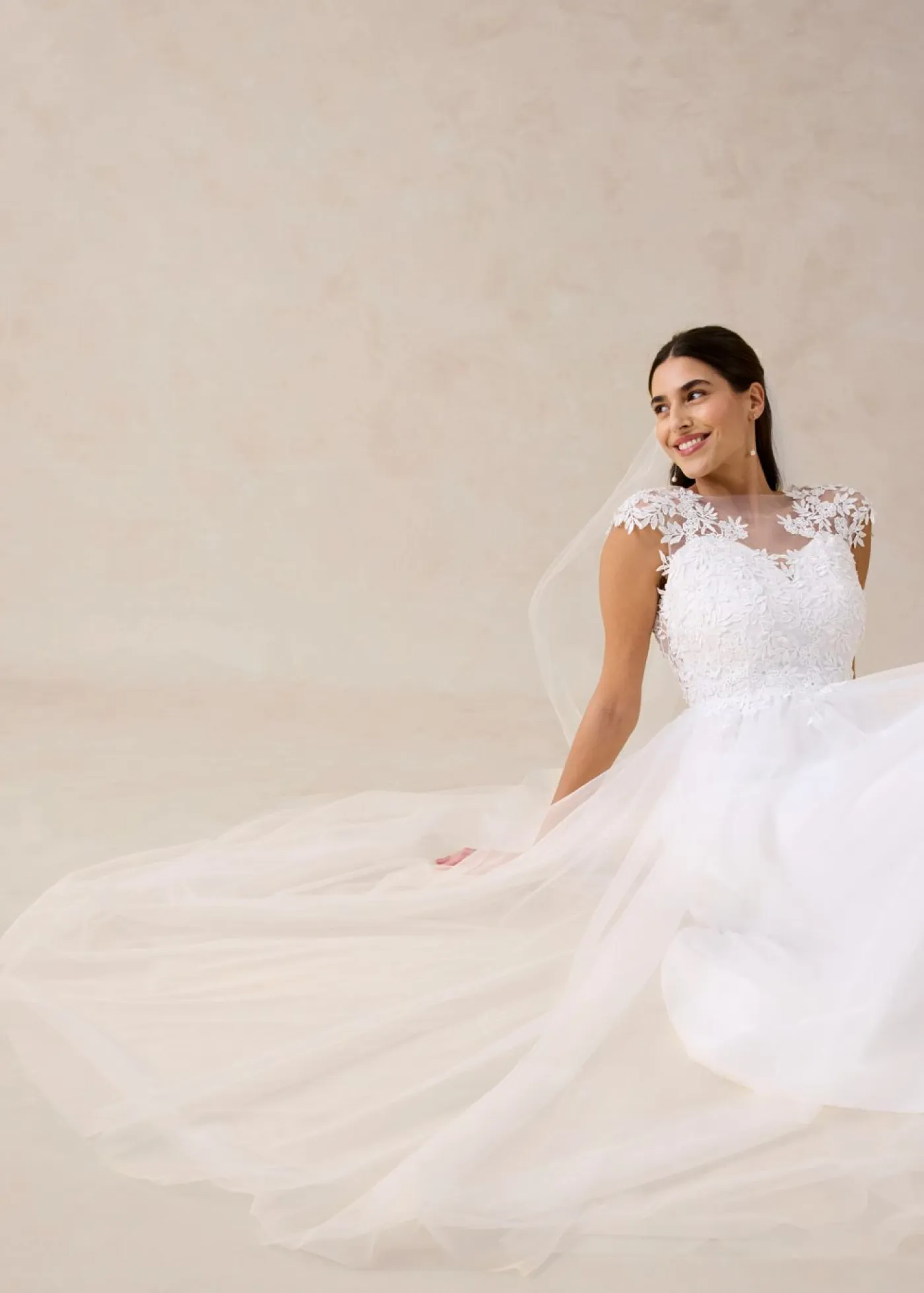 Vestido de novia de tul con encaje Mujer Vestidos