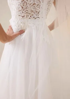 Clearance Vestido de novia de tul y encaje Mujer Vestidos|Tallas Pequeñas
