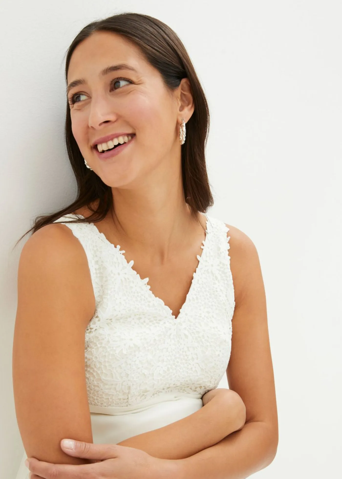 Outlet Vestido de novia premamá con encaje Mujer Premamá
