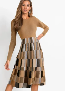 Best Vestido de punto a cuadros Mujer Vestidos|Ropa De Punto