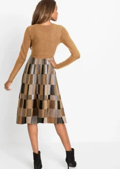 Best Vestido de punto a cuadros Mujer Vestidos|Ropa De Punto