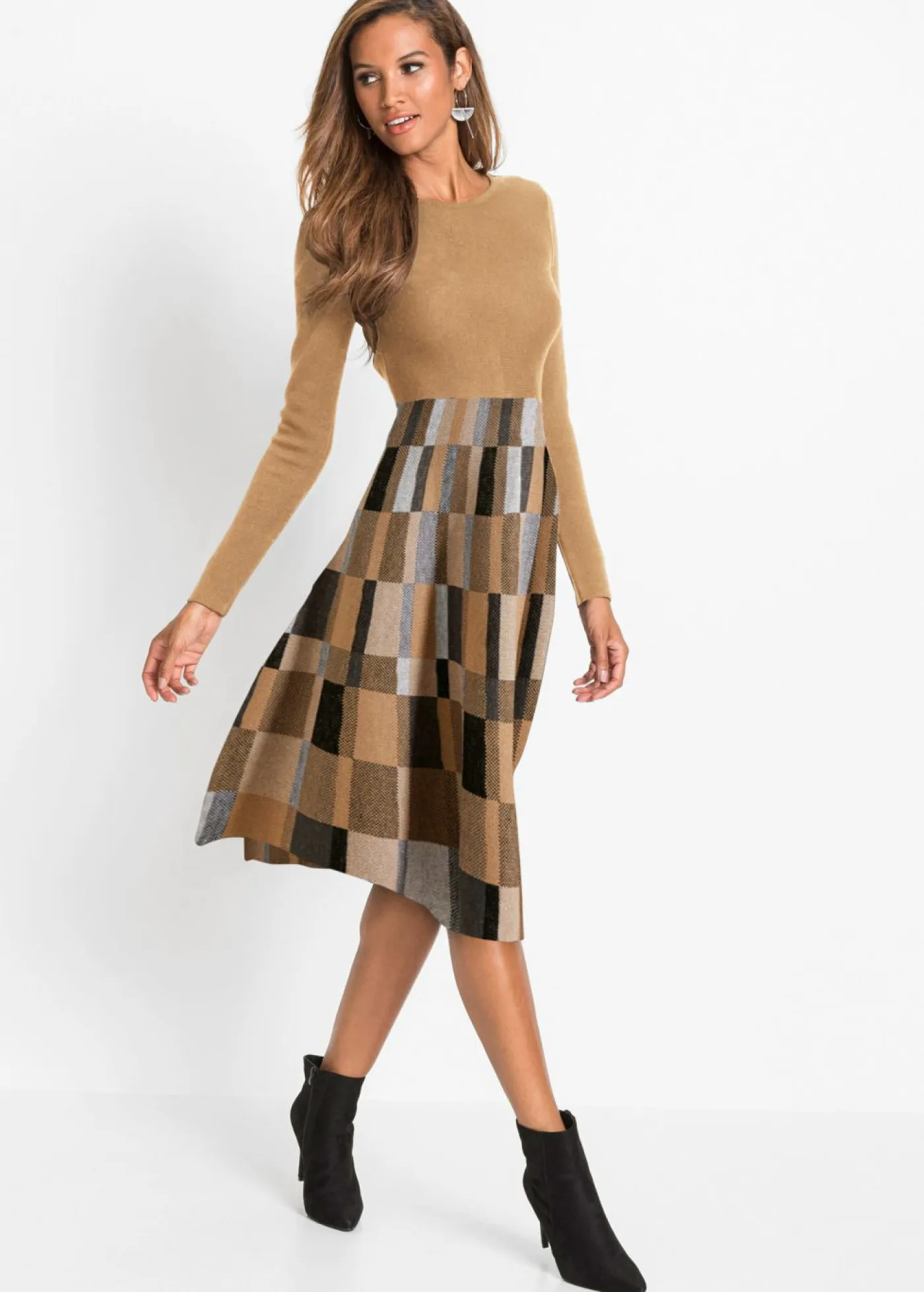 Best Vestido de punto a cuadros Mujer Vestidos|Ropa De Punto