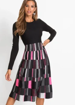Vestido de punto a cuadros Mujer Vestidos|Ropa De Punto