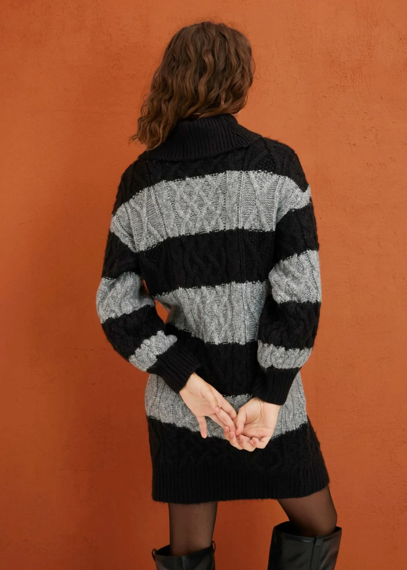 Discount Vestido de punto a rayas Mujer Vestidos|Ropa De Punto