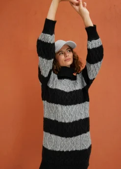 Discount Vestido de punto a rayas Mujer Vestidos|Ropa De Punto