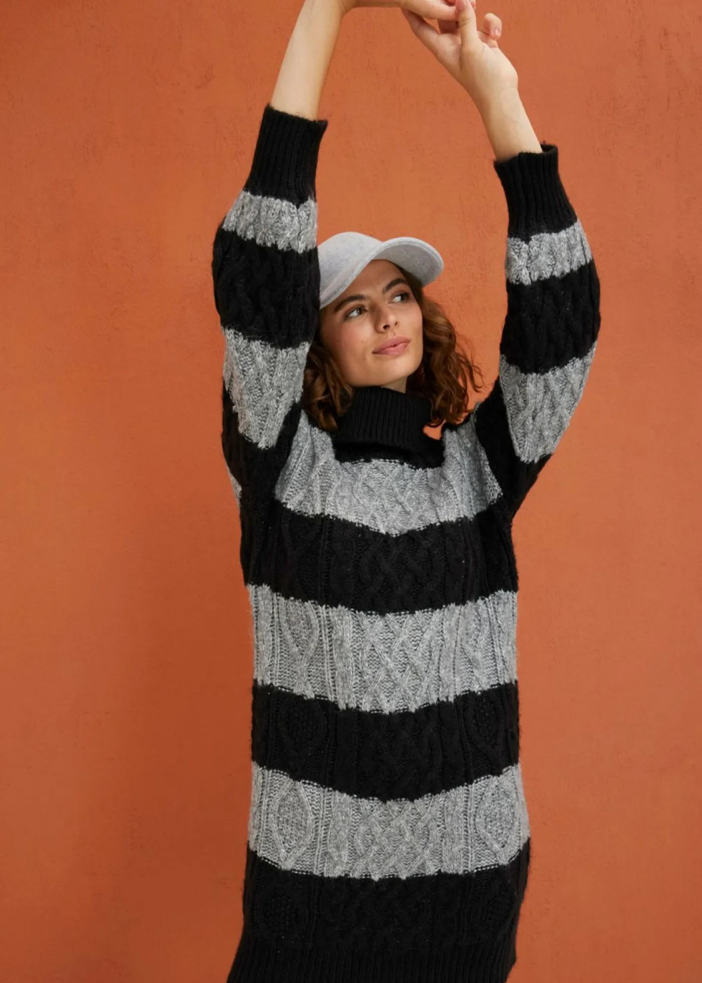 Discount Vestido de punto a rayas Mujer Vestidos|Ropa De Punto