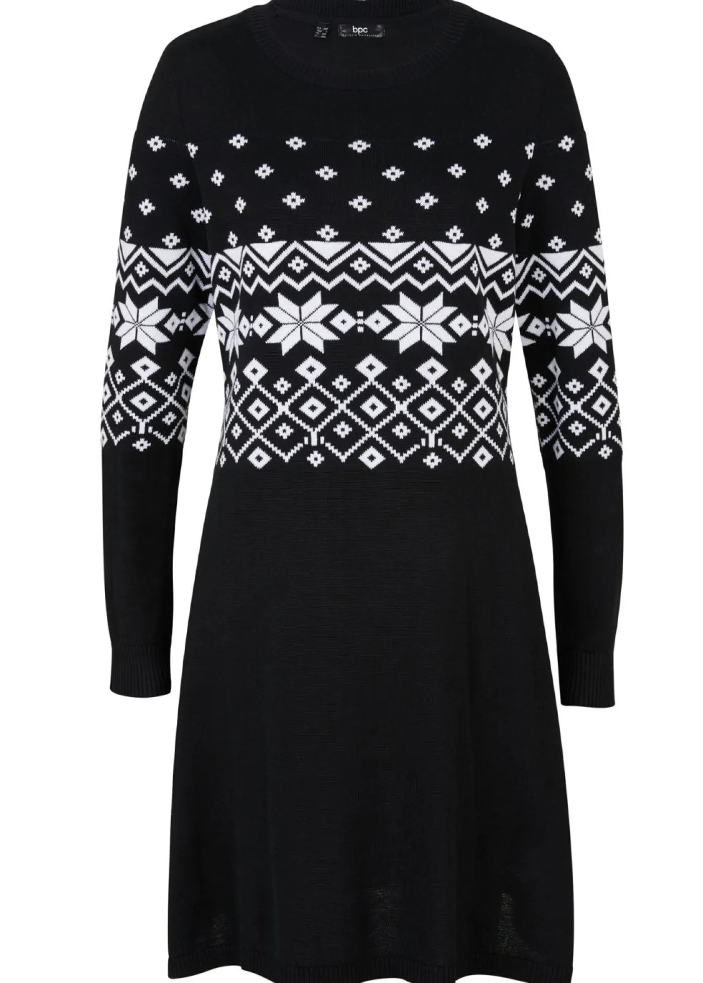 Sale Vestido de punto acampanado con estampado noruego Mujer Vestidos|Ropa De Punto