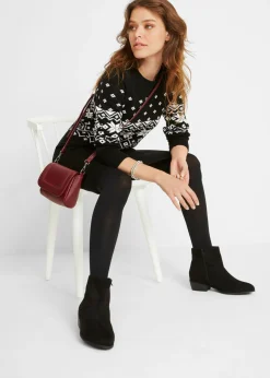 Sale Vestido de punto acampanado con estampado noruego Mujer Vestidos|Ropa De Punto