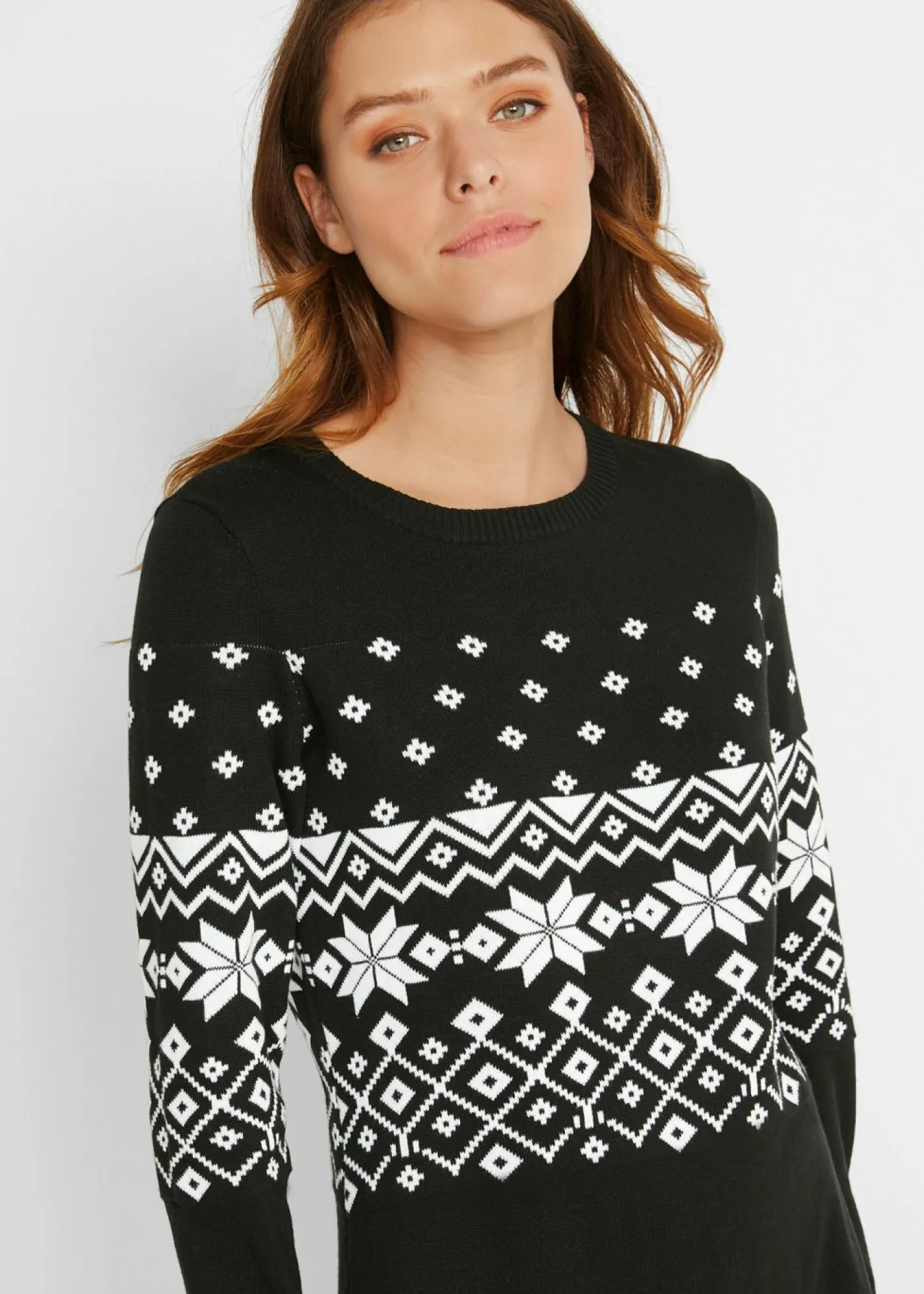 Sale Vestido de punto acampanado con estampado noruego Mujer Vestidos|Ropa De Punto