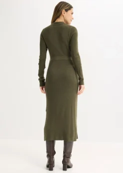 Outlet Vestido de punto acanalado de mezcla de viscosa Mujer Vestidos|Ropa De Punto