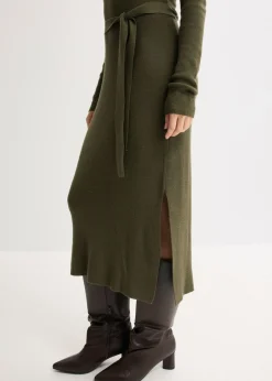 Outlet Vestido de punto acanalado de mezcla de viscosa Mujer Vestidos|Ropa De Punto