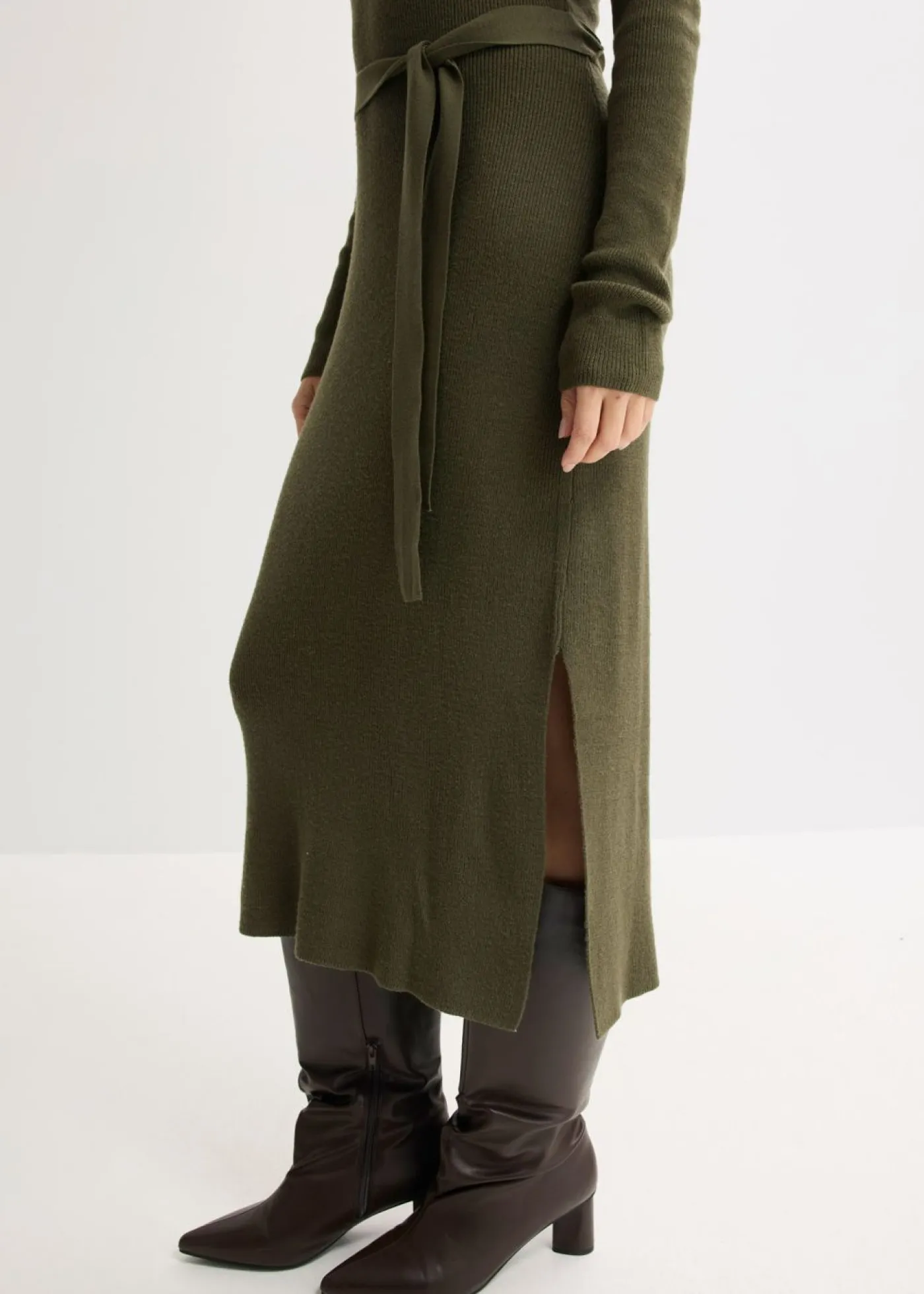 Outlet Vestido de punto acanalado de mezcla de viscosa Mujer Vestidos|Ropa De Punto