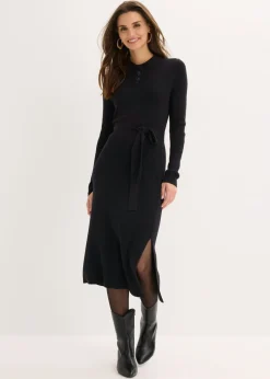 Best Vestido de punto acanalado de mezcla de viscosa Mujer Vestidos|Ropa De Punto