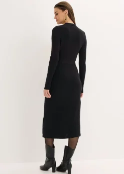 Best Vestido de punto acanalado de mezcla de viscosa Mujer Vestidos|Ropa De Punto