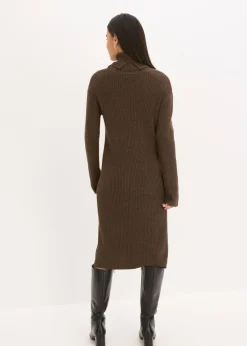 New Vestido de punto acanalado con cuello vuelto Mujer Vestidos|Ropa De Punto