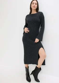 Sale Vestido de punto con abertura Mujer Vestidos|Ropa De Punto