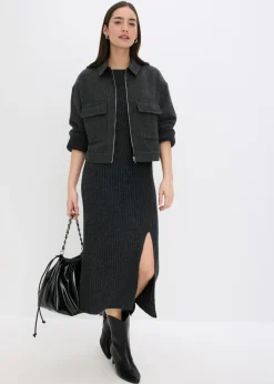 Sale Vestido de punto con abertura Mujer Vestidos|Ropa De Punto
