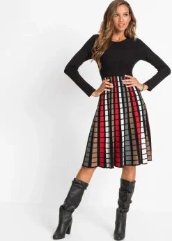 Best Vestido de punto con cuadros Mujer Vestidos|Ropa De Punto