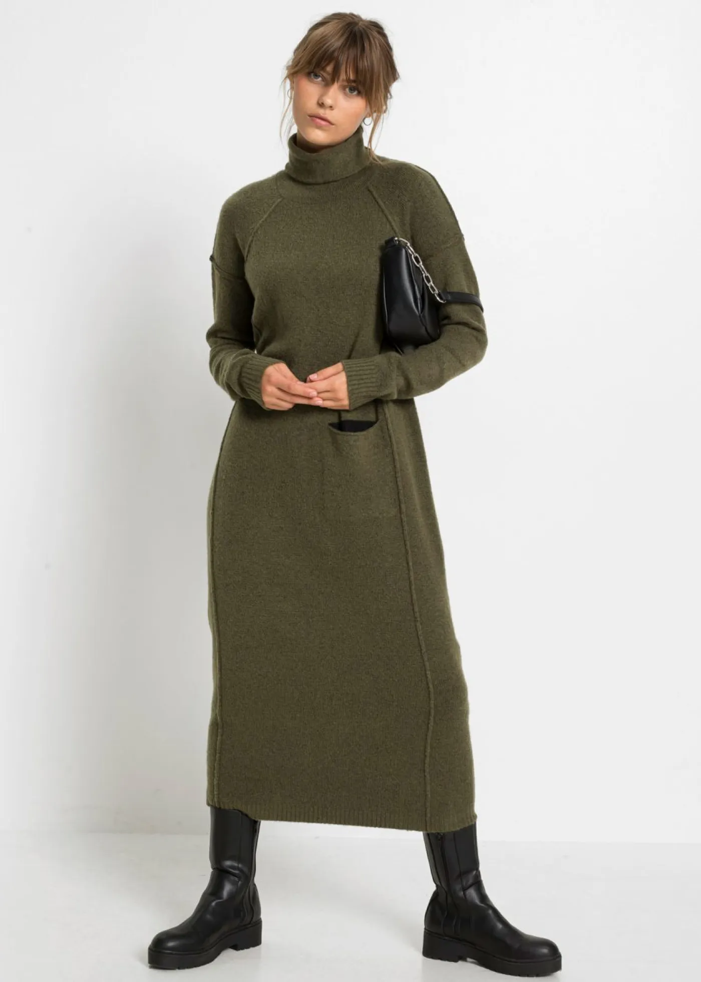 Discount Vestido de punto con cuello vuelto Mujer Vestidos|Ropa De Punto
