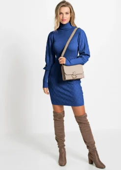 Best Vestido de punto con cuello vuelto Mujer Ropa De Punto|Vestidos