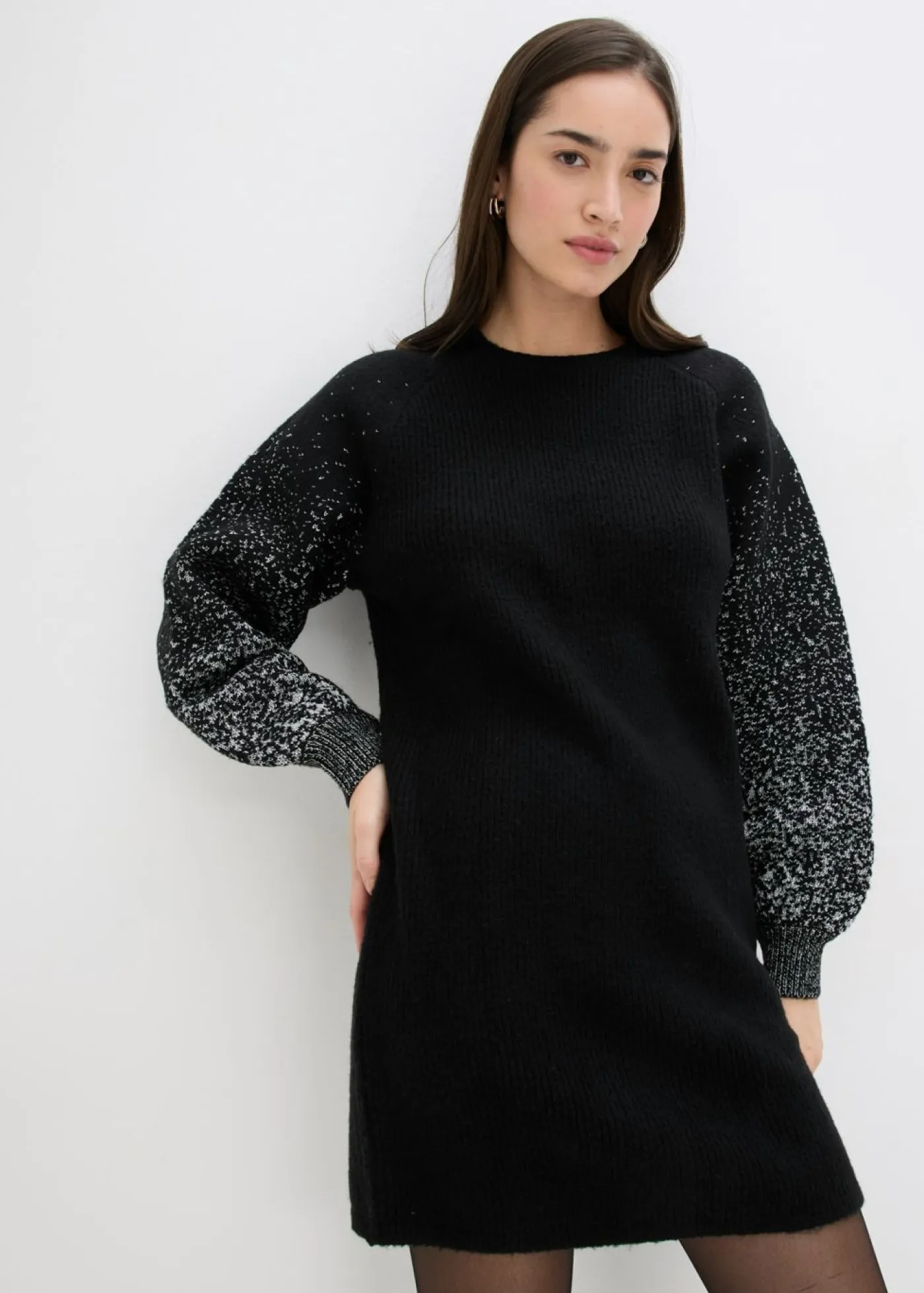 Outlet Vestido de punto con efecto brillante Mujer Vestidos|Ropa De Punto