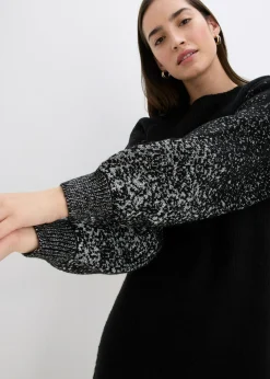Outlet Vestido de punto con efecto brillante Mujer Vestidos|Ropa De Punto