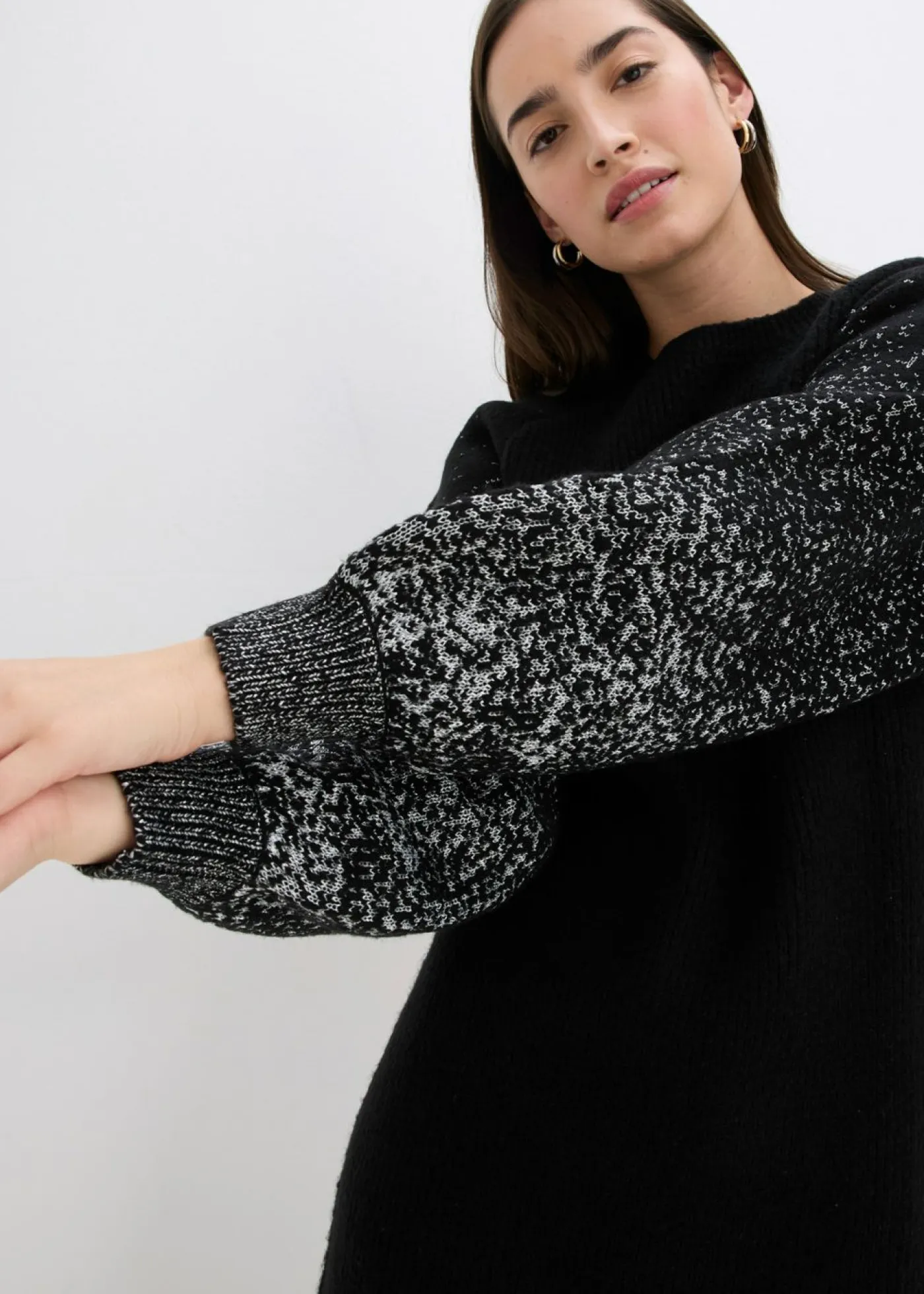 Outlet Vestido de punto con efecto brillante Mujer Vestidos|Ropa De Punto