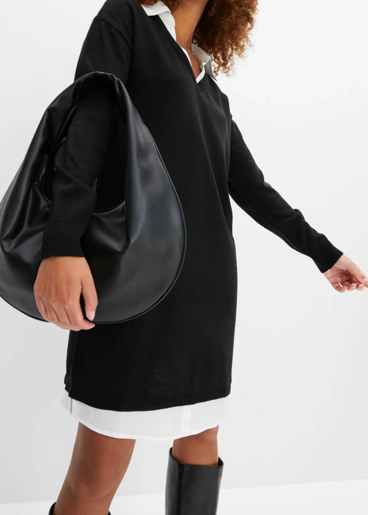 Best Vestido de punto con inserto de blusa Mujer Vestidos|Ropa De Punto