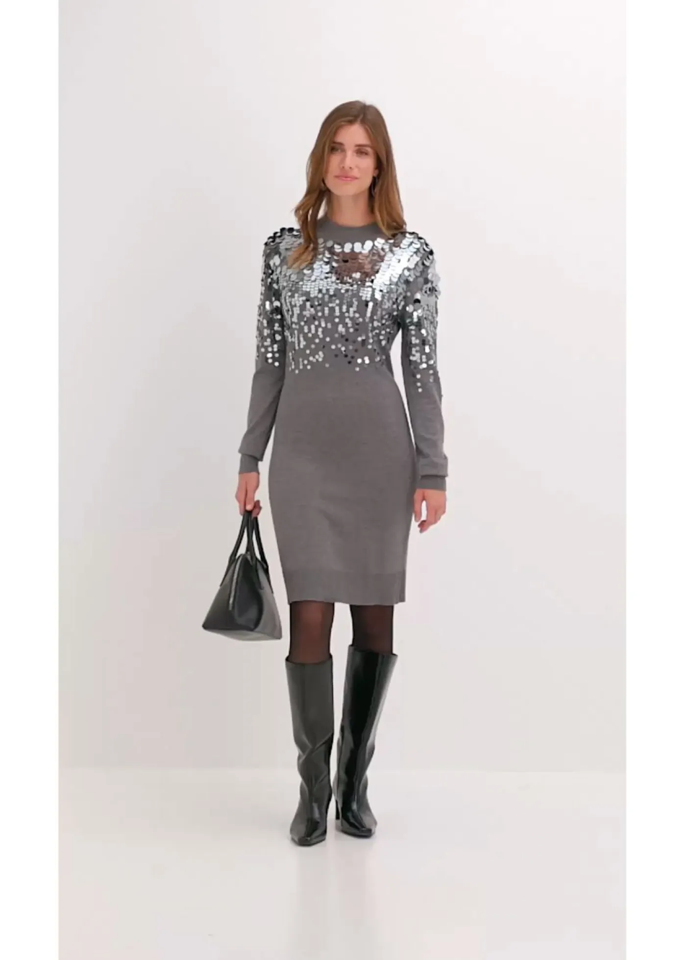 Best Vestido de punto con lentejuelas Mujer Vestidos|Ropa De Punto